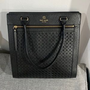 Kate Spade Lynne large black shoulder/tote purse with gold detail